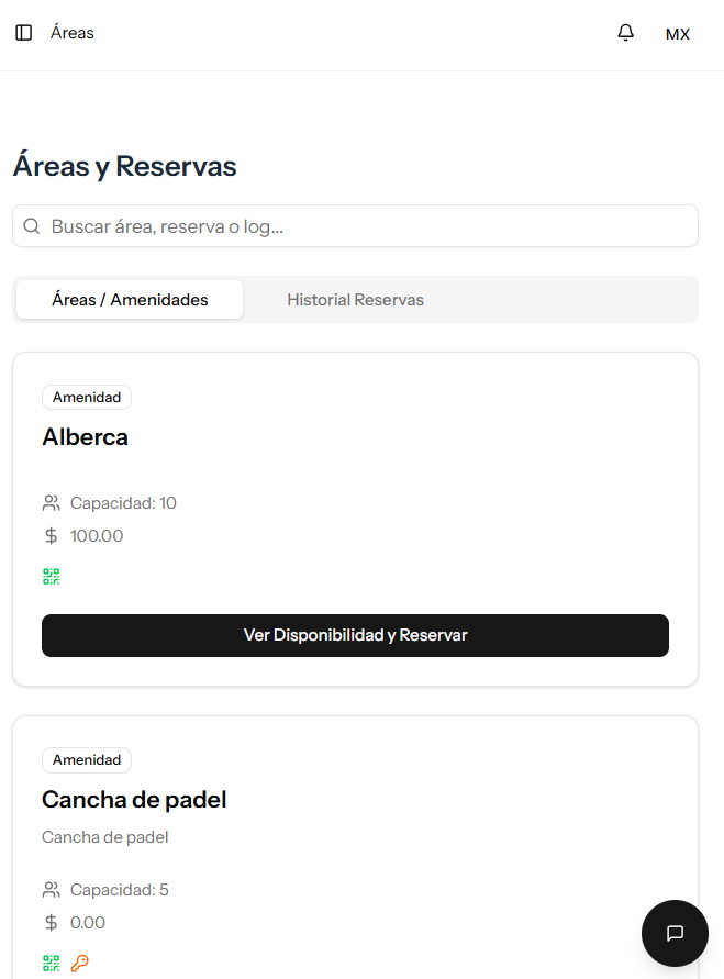 Reservas de Áreas